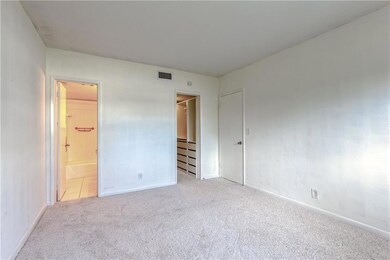 Large master bedroom with new carpet flooring and