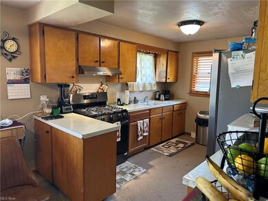 Stainless appliances in the large kitchen