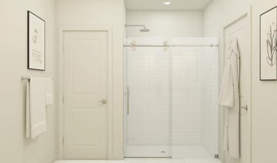 Glass shower in primary bath