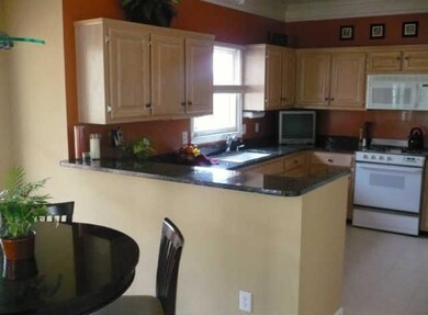 The granite countertops offer lots of workspace.