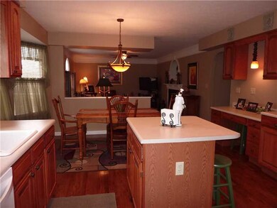 Kitchen. Open floor plan view from kitchen, eat-in
