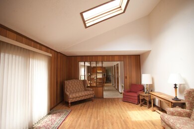 Family room with skylights