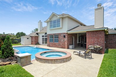 Covered area with outdoor fireplace