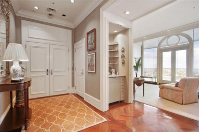 ENTRANCE FOYER/ BAR WITH BEVERAGE REFRIGERATOR AND