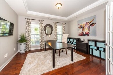 Office with lots of natural light, trey ceiling, h