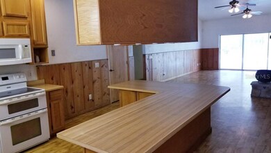 Plenty of counter space for eating and dining arou