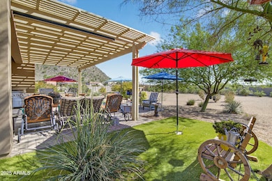 Built-In BBQ in Inviting Backyard