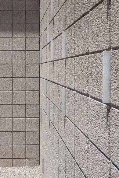 Mid-century block wall with glass