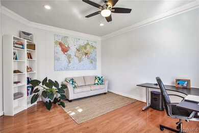 The dining room is used as an office.