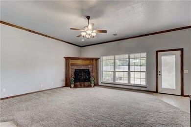 Gas logs and large windows that bring in tons of n