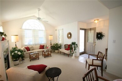 Living room with cathedral ceiling