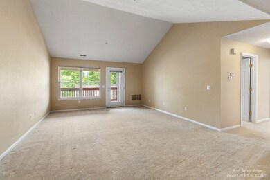 Soaring ceilings in living room