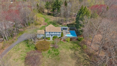 Aerial view with pool