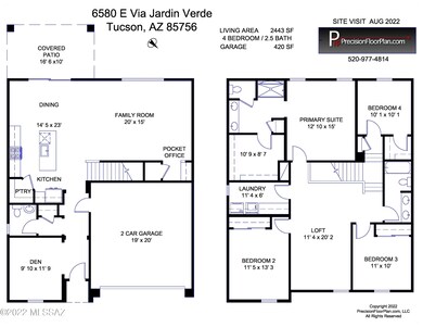 2,443 SqFt Digitally measured floorplan