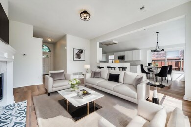 Living room featuring hardwood / wood-style floori