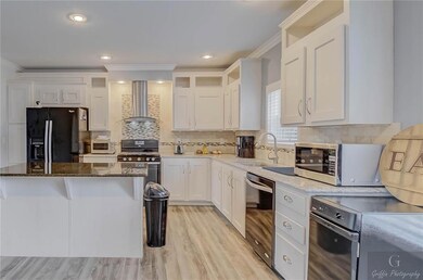 Custom stone backsplash!