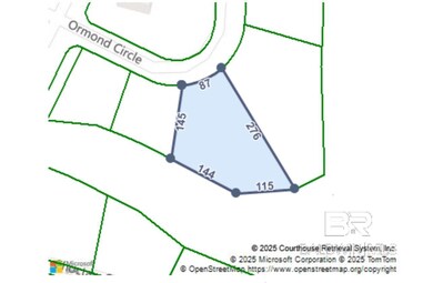 Map showing property parcels