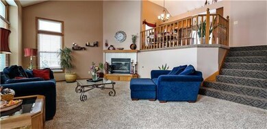 Entryway view of the living room.  This open floor