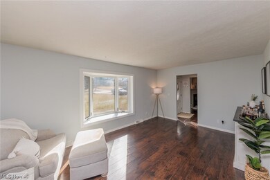 Living room featuring dark hardwood / wood-style flooring