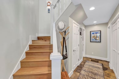 Foyer entry - gorgeous hickory floors