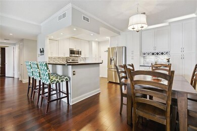 Kitchen and dining area of unit 435. Kitchen has b
