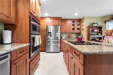 Granite Counters and stainless steel appliances.