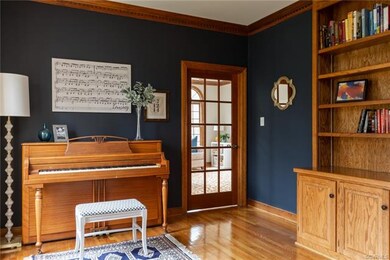 To the left of the foyer is the office.