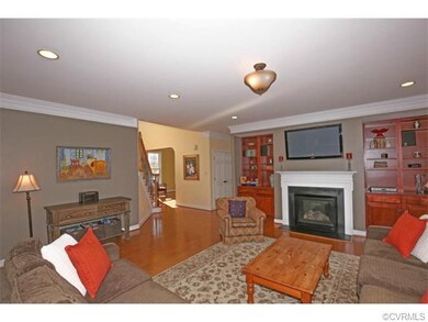 Partial view of large family room, gas log firepla
