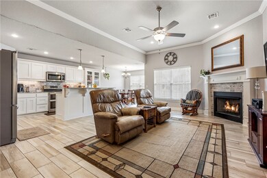 View from the living room into the kitchen.  Great