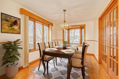 The formal Dining Room features french doors