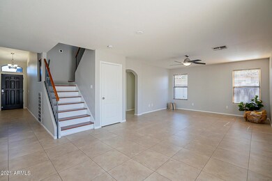 Spacious family room open to kitchen