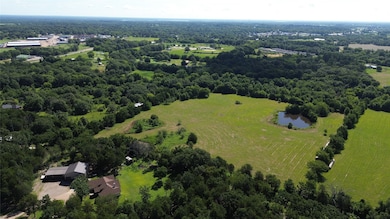 Bird's eye view of a forest and a nearby body of water