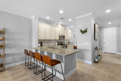 Kitchen with appliances with stainless steel finis