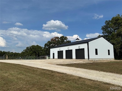View of detached garage
