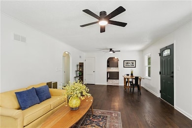 Shiny hardwood floors on the main level.