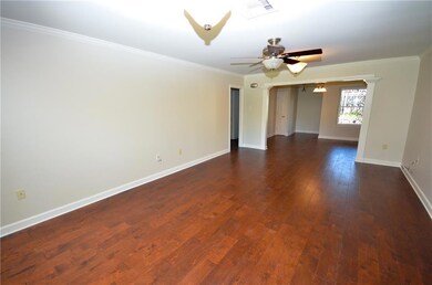 Large living area off of the kitchen.