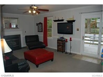 Family Room, Fireplace, Ceiling fan & light. Glass