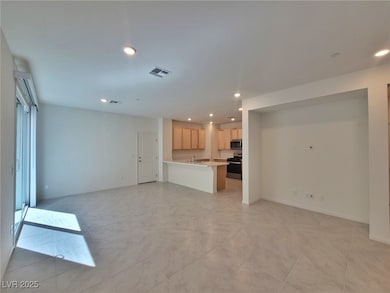 Unfurnished living room featuring recessed lightin