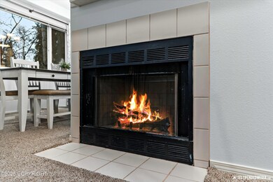 Wood burning fireplace