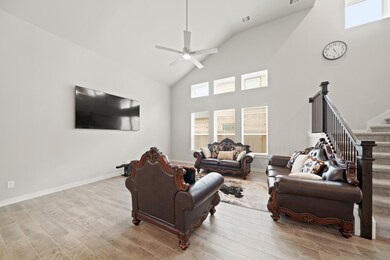 A chic living room space flooded with natural ligh