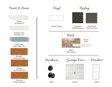 Exterior selections for lot 110. All plans, pricin