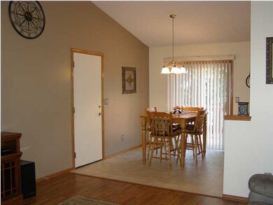 Dining room with sliding glass door out to deck