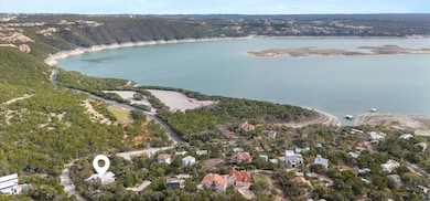 Aerial view featuring a water view and a view of 
