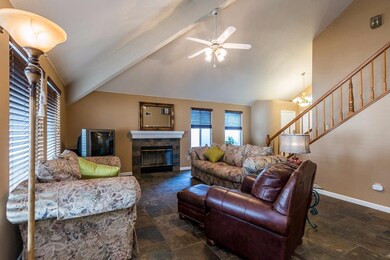 living room with fireplace