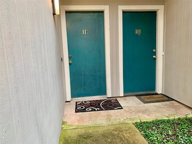 This photo shows the entrance to a duplex with two