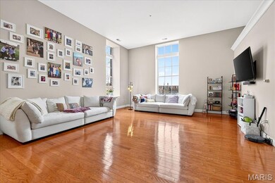 Living area featuring light wood-style floors