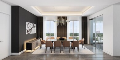 Dining area open to kitchen and living areas; all