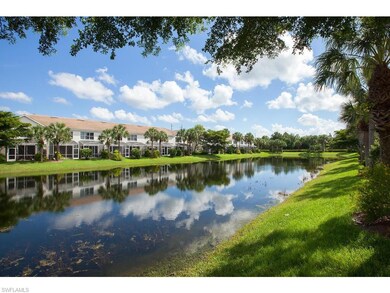 Pond view from patio and interior of town house.