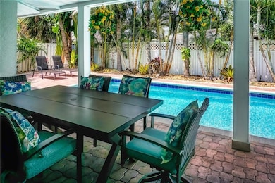 Outdoor covered dining space