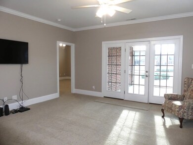 Living room with french doors